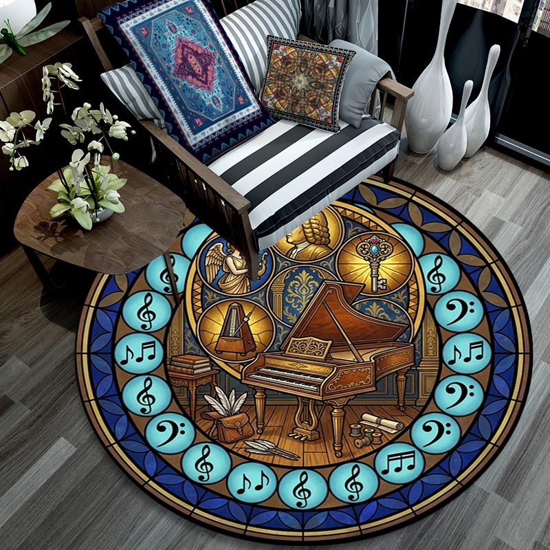 Musicians Legacy Round Area Rug Under Office Chairs Bedroom Living Room Home Decor