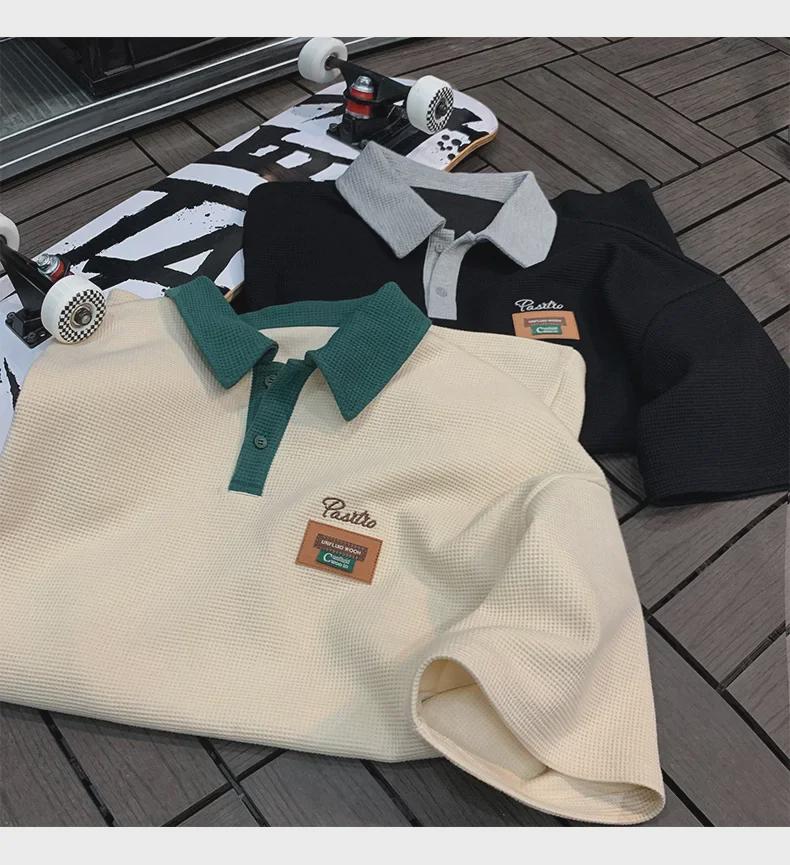 Men's Summer Retro Polo Short-Sleeved Cotton T-Shirt