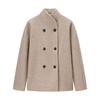 Autumn New Women's Clothing Korean Style Minimalist Stand Collar Long Sleeves Loose Double Breasted Short Woolen Overcoat Outwear