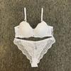 European and American lace sexy steel ring bra gathering adjustment type closed breast underwear women's thin bra