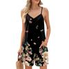 Mono corto de verano para mujer, mono sin mangas, informal, a la moda, estampado, con bolsillos