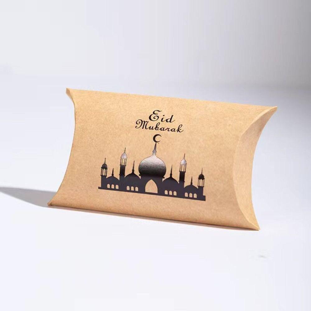 10 Peças Design de Lua Crescente Embalagem de Presentes de Ramadã Sacola de Doces Eid Mubarak Festa Muçulmana Islâmica