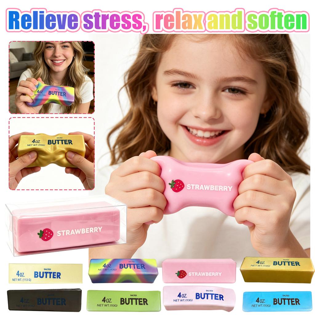 Butter Scented PVC Squishy Toy 13 5cm Slow Rising Stress Relief Soft Foam Simulation Food Model with Clear Display Box