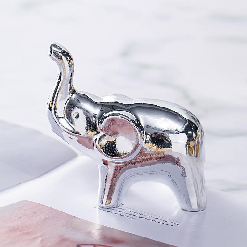 Elegant Ceramic Elephant Figurine As A Decorative Accent For Home And Office Spaces