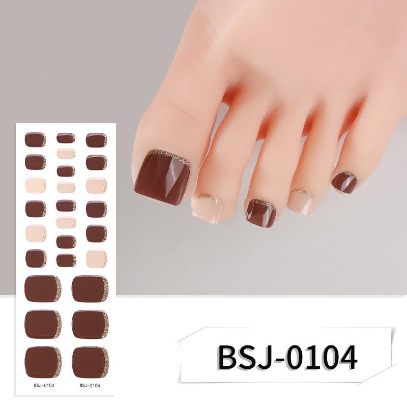 Semi-solid Gel Manicure Stickers, Toenail Stickers, Onion Pink Pearlescent Gradient Flash Semi-solid Nail Stickers