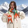 Women Scarf Cartoon Fox Design Faux Cashmere Soft Warm Scarf Autumn Winter Long Scarf Versatile