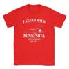 Ich stehe mit Minnesota Ice Out Unisex T-Shirt Humor T-Shirts Kurzarm Rundhalsausschnitt T-Shirt Baumwolle XL XL Kleidung