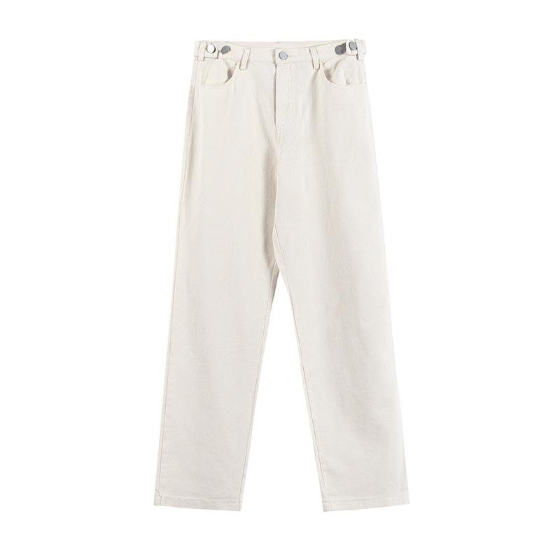 Autumn new white casual trousers men's straight loose wide-leg trousers trendy pants