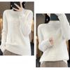 IHUASU Autumn and Winter Wool Sweater Women's Semi-high Neck Jumper Loose Large Size Versatile Knitted Bottoming Shirt Thin Cashmere Sweater