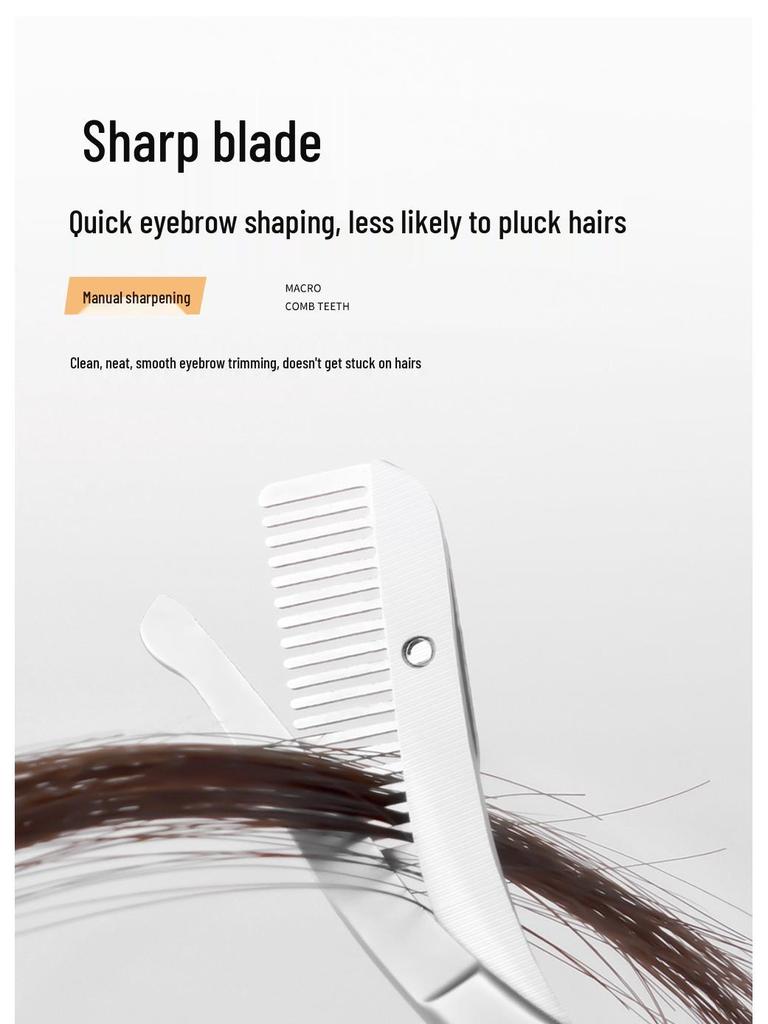 Beauty Method Stainless Steel Eyebrow Trimmer Tool with Comb & Scissors for Beginners