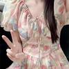 Women's Summer 2026 Elegant Floral Chiffon Maxi Dress - Petite Fit