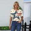 Women's T Shirt Tee Print Button Short Sleeve Daily Weekend Fashion Basic V- Neck Regular Top