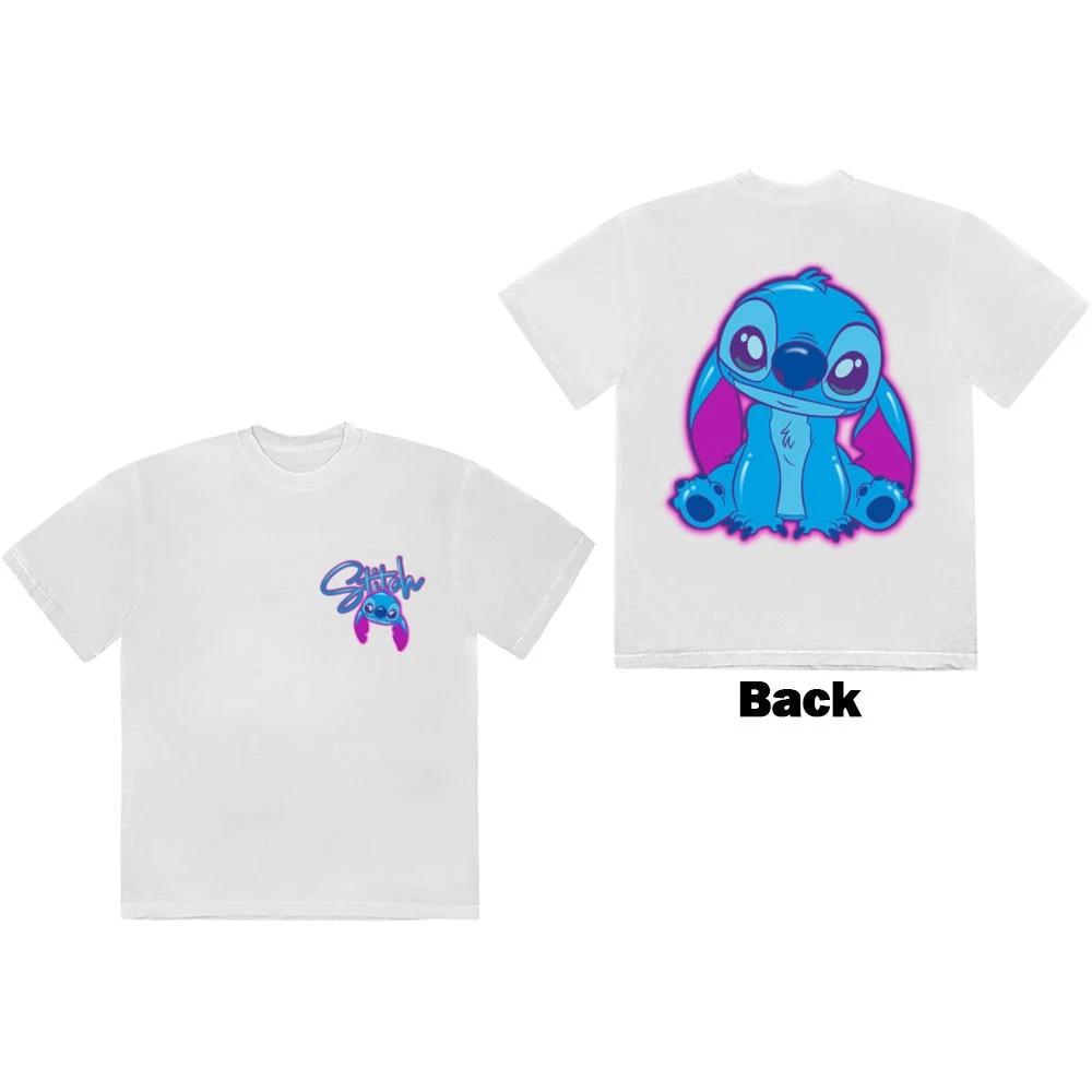 Disney Unisex T-Shirt: Stitch Spray Paint (White) (Back Print) (Small) 2XL