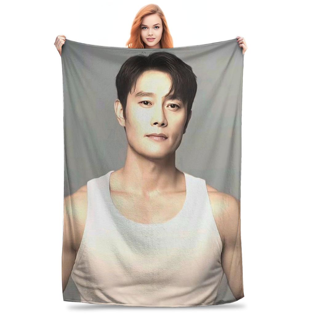Lee Byung Hun Actor Blanket Multi-function Flannel Sofa Throw Blanket for Home Bedroom Travel Throws Bedspread Quilt