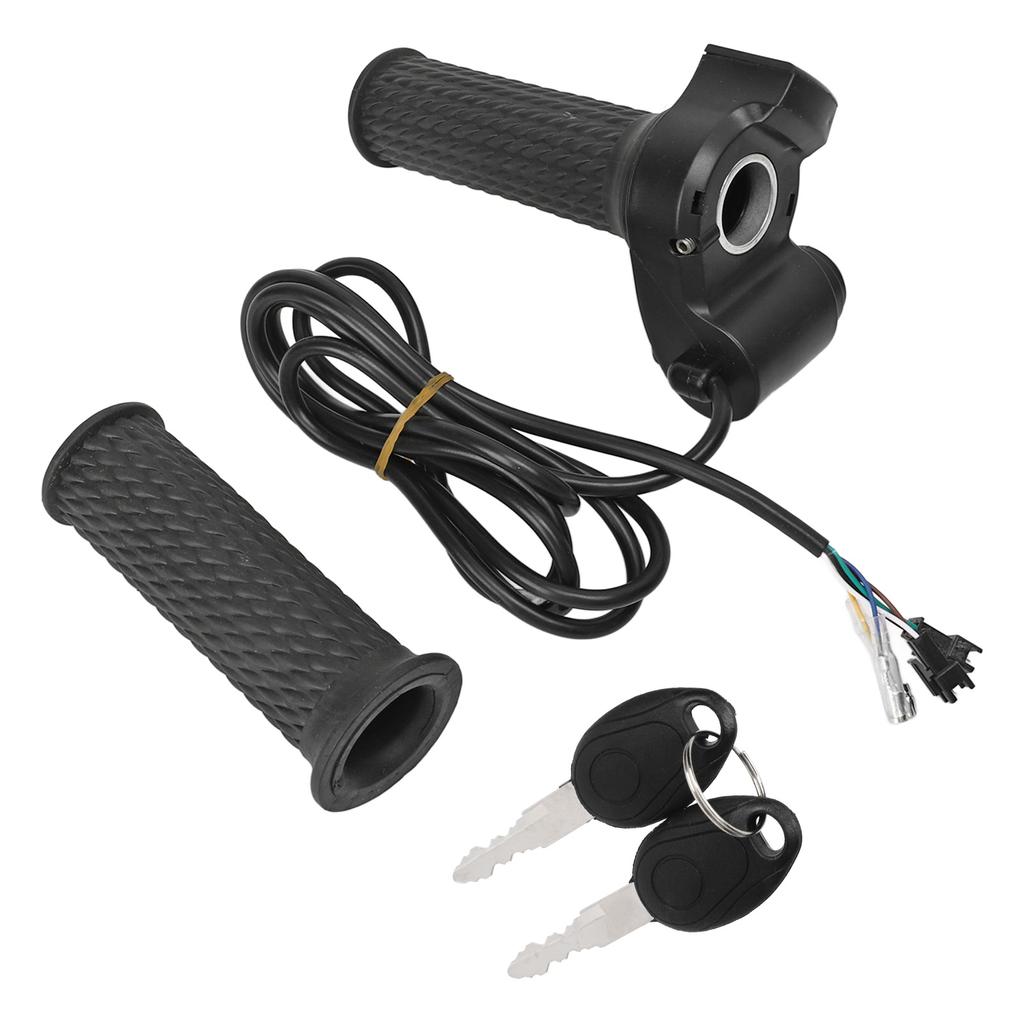 2 PCS Electric Bike Throttle Grip Kit Speed Control Grip with 4 Indicator Lights Cruising Function
