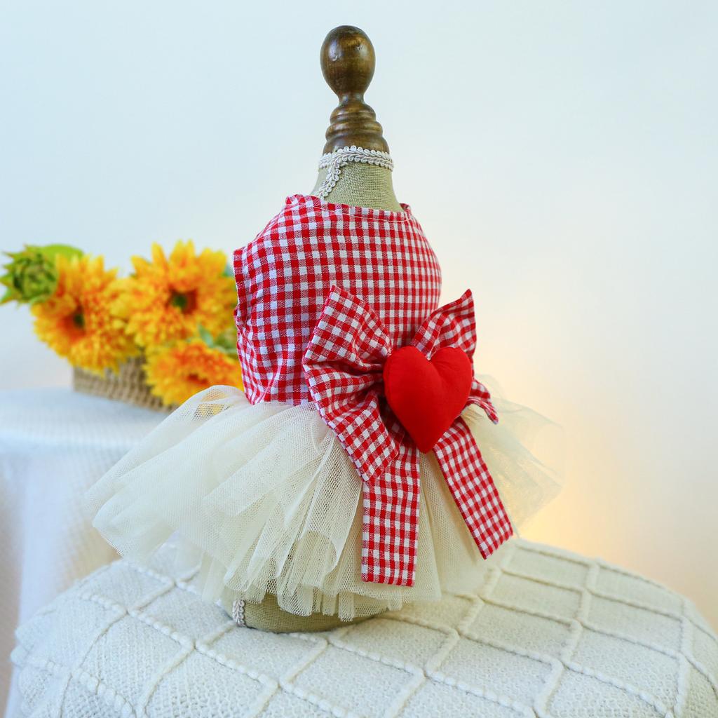 Brand New Pet Clothes Dog Cat Princess gauze skirt,Puppy heart-shaped fluffy skirt J114