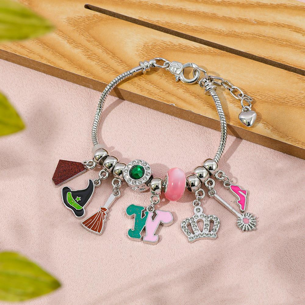 Diy Evil Witch Charm Bracelet With Zinc Alloy Pendant For Unisex Fashion Jewelry