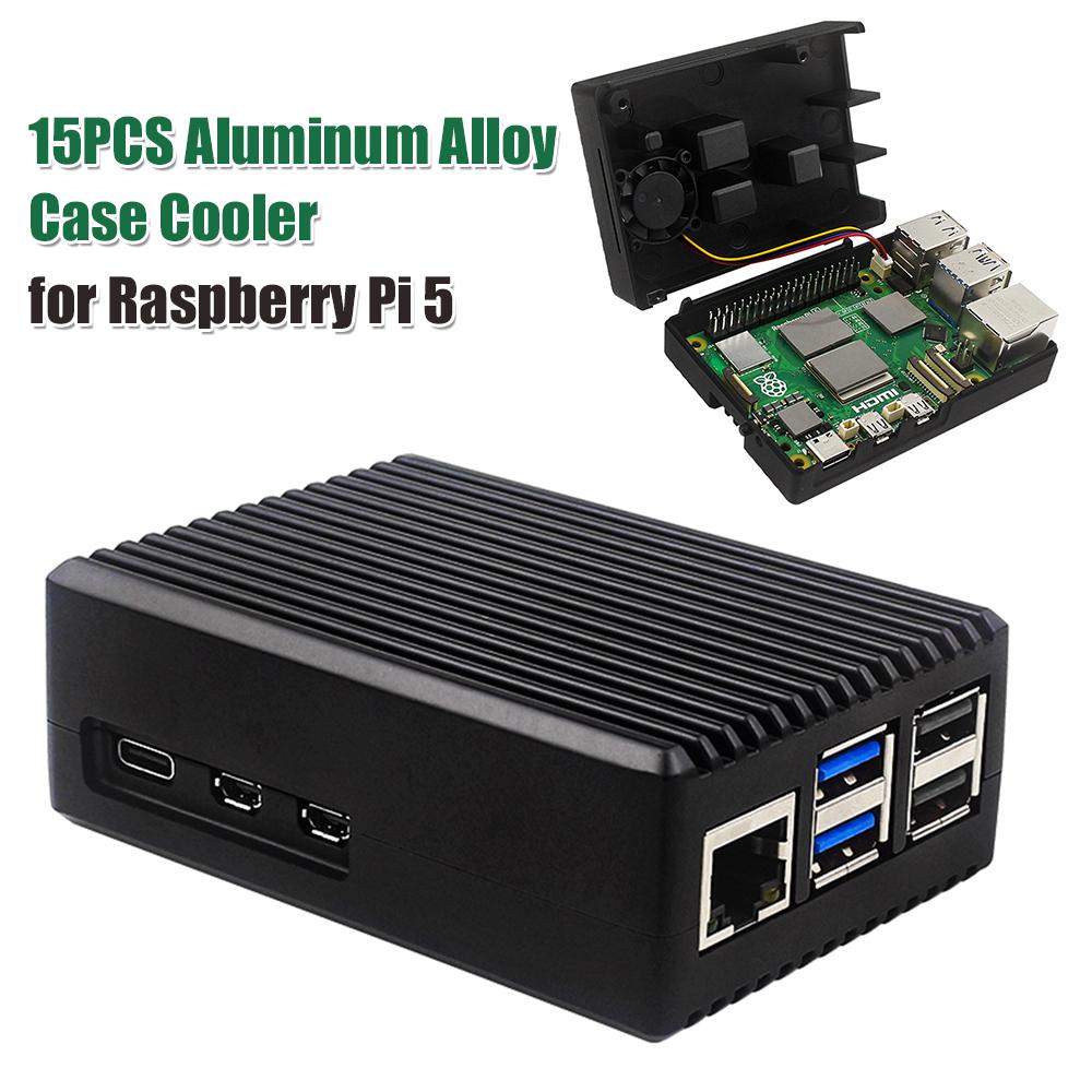 Metal Case with Pi 5 Active Cooler Aluminum Alloy Case Case Heatsink Cooler Metal Shell Cooling Enclosure Fit for Raspberry Pi 5
