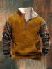 Men's 3D Print Half-Zip Long Sleeve Hoodie Jacket