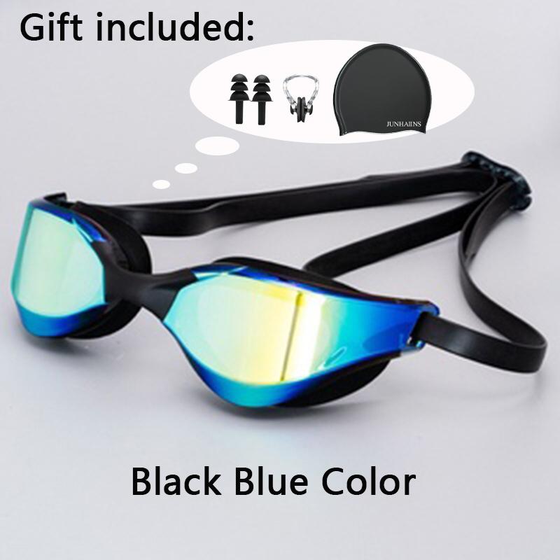 Meslek Yarış Yüzme Gözlüğü Kaplama Su Geçirmez UV Koruması Yarışma Buğu Önleyici Gözlükler Açık Hava Maç Gözlükleri