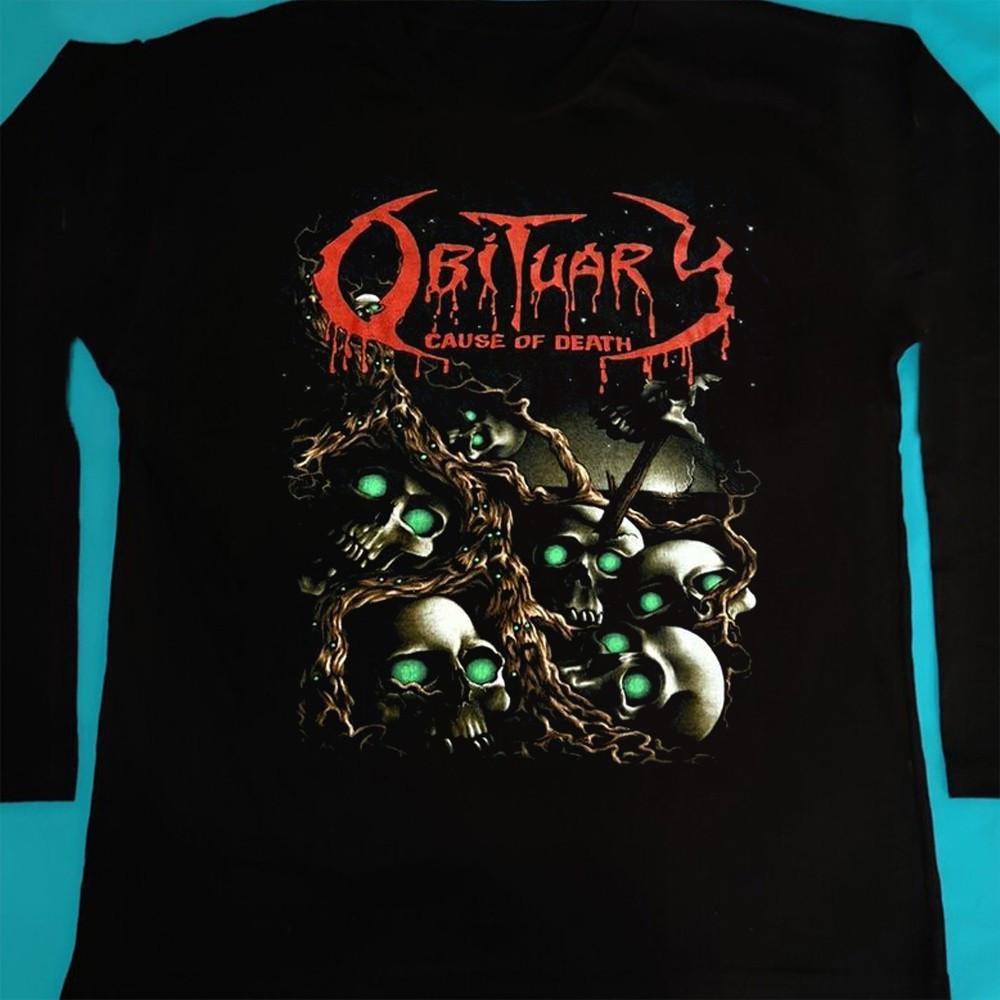 

New Obituary Cause Of Death Pile Of Skull Gift For Fans Shirt Long Sleeve Ss2801 XL