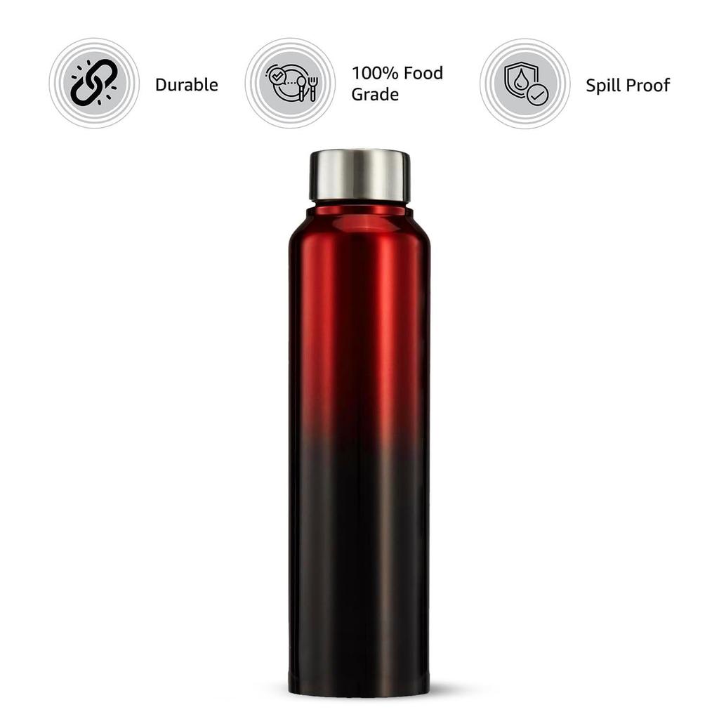 Stainless Steel Water Bottle | BIS-Approved | 900ml (Dual Colour)