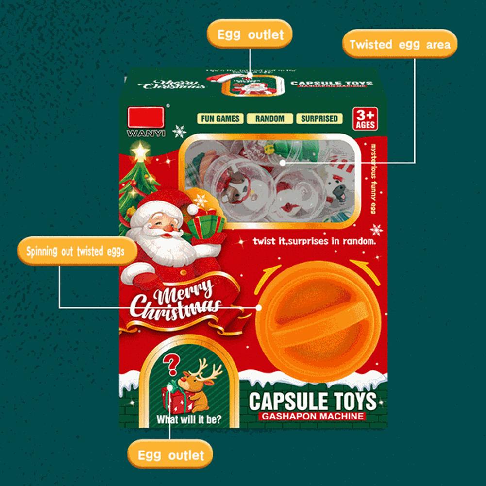Lovely Chirstmas Cartoon Capsule Machine Toy DIY Interesting Reusable Toys Novelty Gift For Kids