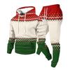 Men's Casual Christmas Print Hoodie and Straight-Leg Sweatpants Two-Piece Set for Holiday Celebration