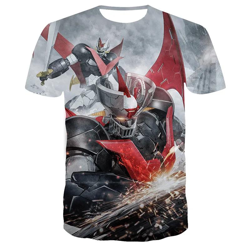 Mazinger Anime Robot 3D Print T-Shirts Men's Short Sleeve O-Neck Casual T Shirt Oversized Street Tees Harajuku Man Tops Clothing