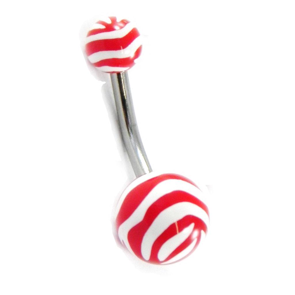 Les Trésors De Lily [H9323] - Body Piercing 'Zèbre' rouge blanc