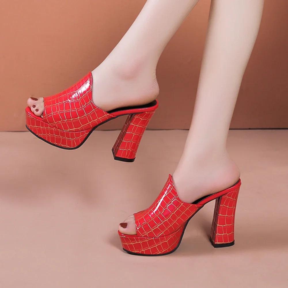 Fashion Platform Slippers Women Sandals Summer High Heels Women Shoes Slides Designer Slippers Party Pumps Ladies Shoes Zapatos De Mujer