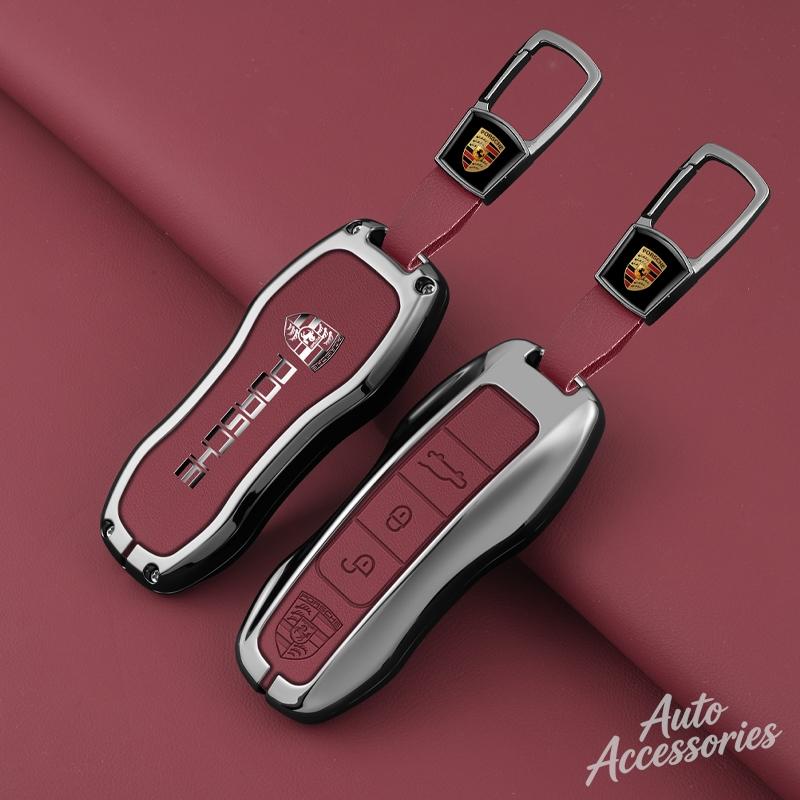 Fashion Car Key Case Cover Shell For Porsche Panamera Spyder Carrera Macan Cayman Cayenne 911 970 981 991 Keychain Fob Accessory QF9