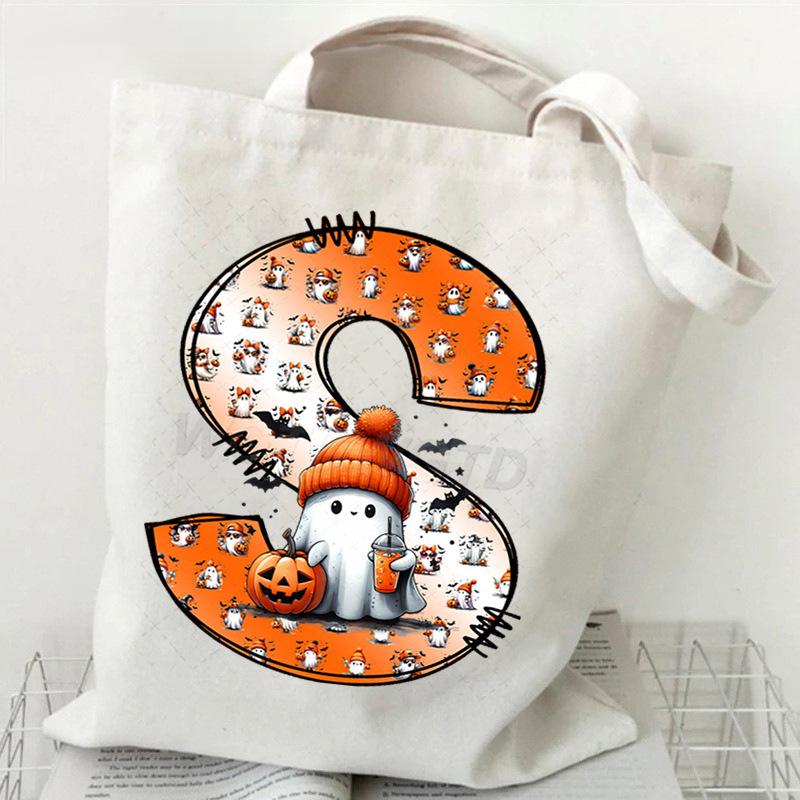 New Halloween 26 Letter Print Fashion Shoulder Bag Multi-function Portable Handbag Casual Versatile