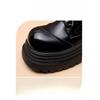Höhenverstärkende Schuhe mit dicken Sohlen aus Leder für Damen, Retro-Schuhe mit großen Köpfen