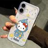 Blue raincoat kt for Apple 16/17Promax large window mobile phone case IP15 cartoon 14 cute 13/12 soft