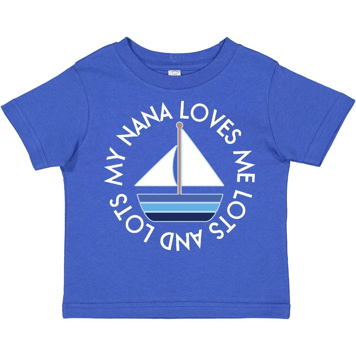 Inktastic My Nana Loves Me Sailboat Boys Toddler T-Shirt From Grandson Boat Cute 140