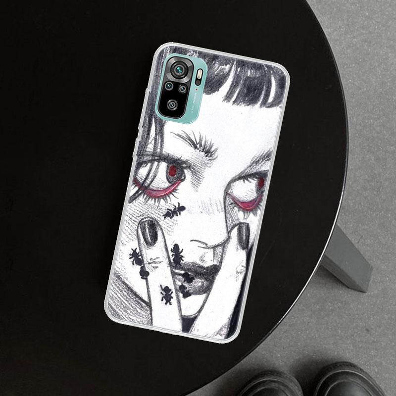 Japanese Horror Manga Style Phone Case Cover For Xiaomi Redmi Note 15 14 13 12 11 Pro Plus 14S 12S 11S 11T 11E 10S 10 Customized