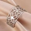 Dawapara Seed Flower of Life Ring Kabbalah Sacred Geometry Mandala Chakra Yoga Jewelry Stainless Steel Adjustable Rings