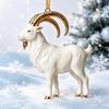 2D Flat Goat Hanging Ornament Shining Acrylic Animal Hanging Decoration Angel Wings Artificial Rhinestone Zodiac Goat Souvenir
