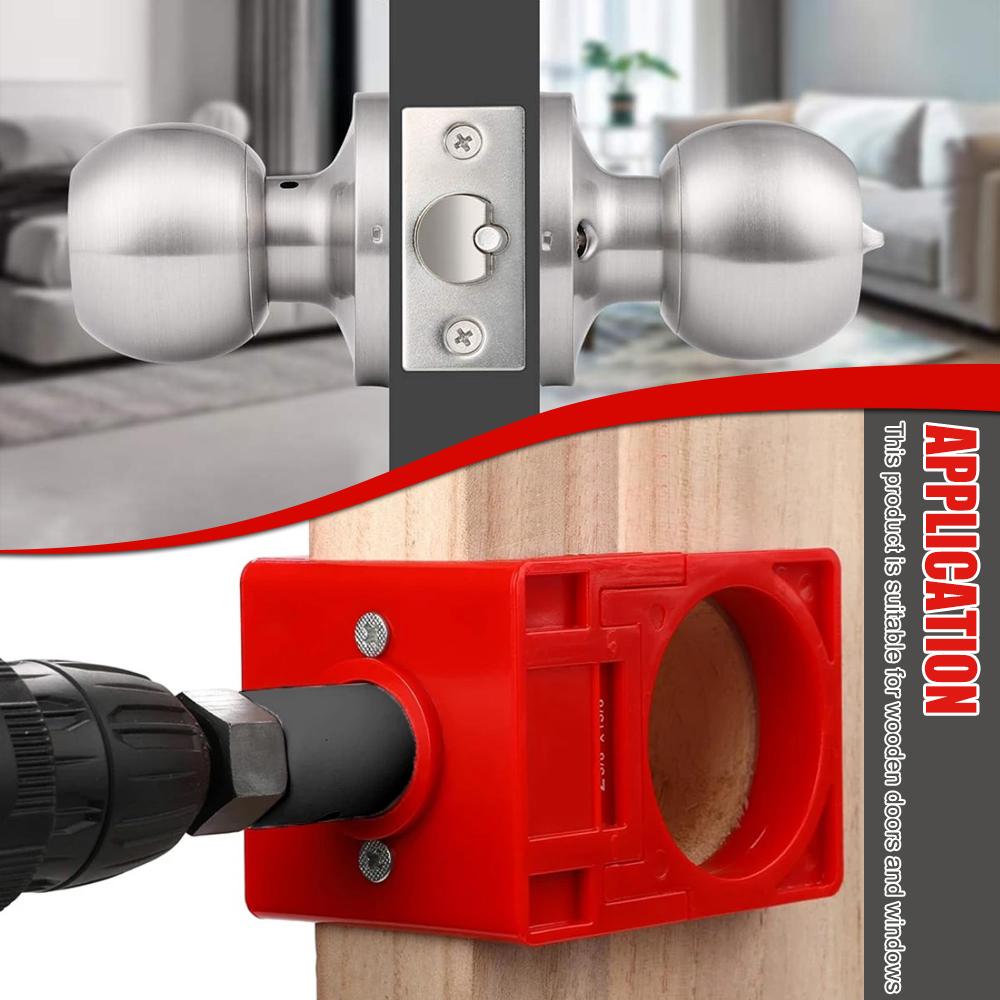New Adjustable Door Lock Installation Kit Plastic Guide Template With Carbon Steel Door Lock Hole Saw For 35-43mm Door Thick