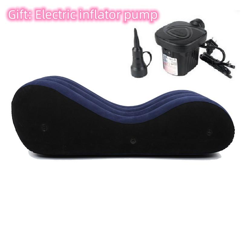VaHppy Sex Furniture Inflatable Sofa Air Filled Bed “S” Shape Couple Sexual Postures Flocking High Elastic Shock Tools Of Sexy