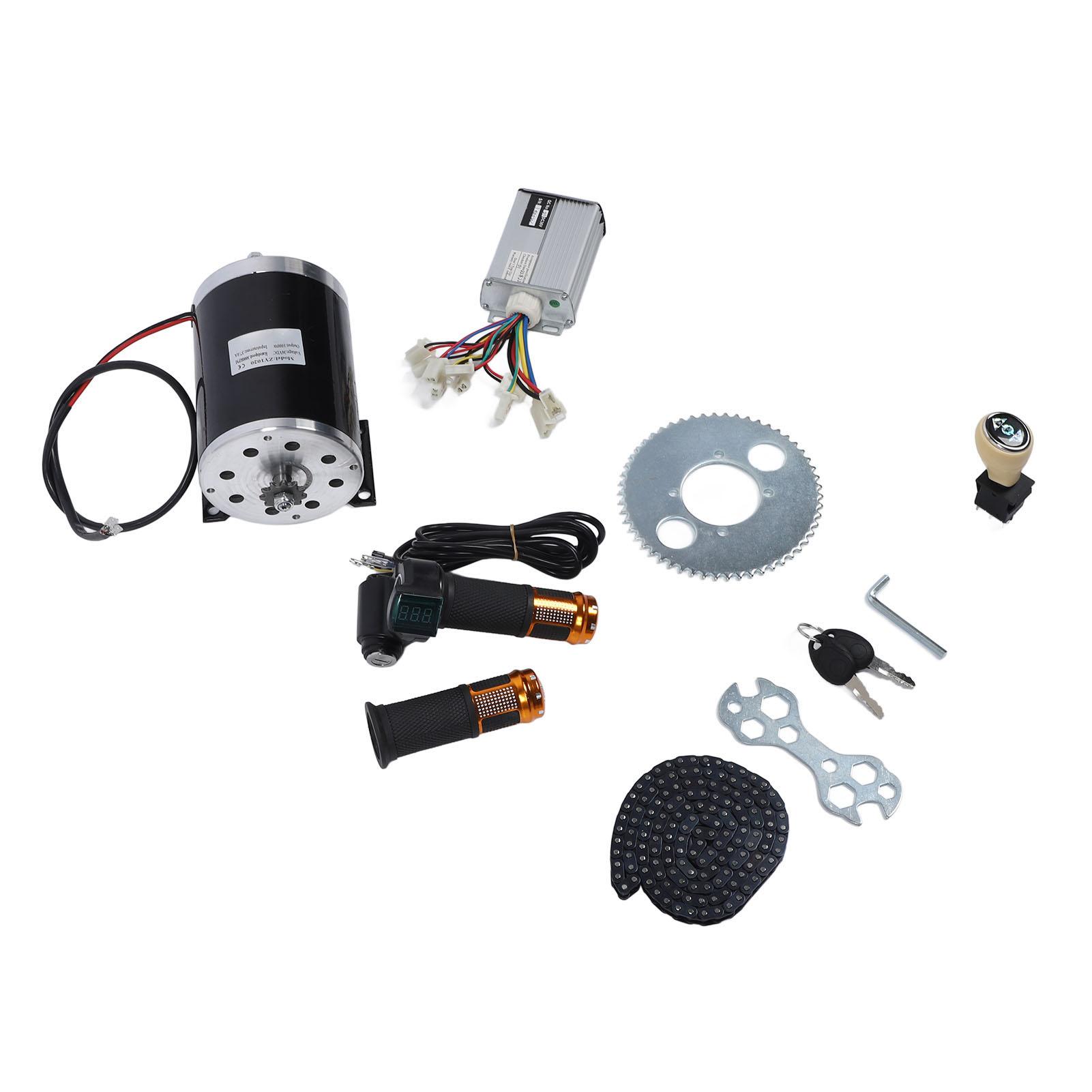 

Комплект мотора с контроллером, ручками газа, звездочкой и цепью, 36 В 1000 Вт, коллекторный двигатель постоянного тока для картинга, мотоцикла, внедорожника