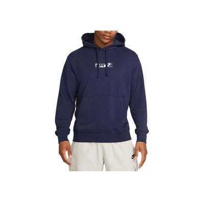 Nike Club Fleece Pullover mit Buchstabenprint Fußball-Hoodie für Herren Dunkelmarine FB6575-410