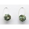 Boucles d'oreille papier Origami Boule Vert et beige