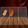 304 Stainless Steel Rectangle Square Bbq Net Mesh Grill Nonstick Baking Mat Outdoor Camping Barbecue Grilling Part Grates