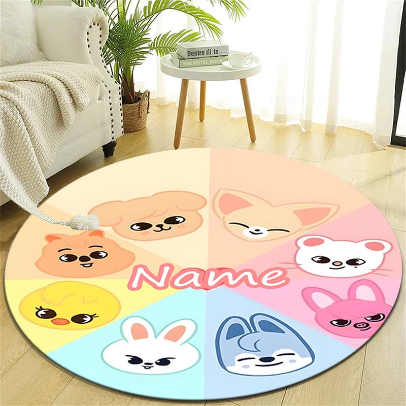 Personalized K-Kpop Team Round Chair Office Rug - Perfect for Mat, Office Chair & More - Ideal Gift for Birthdays and Holidays