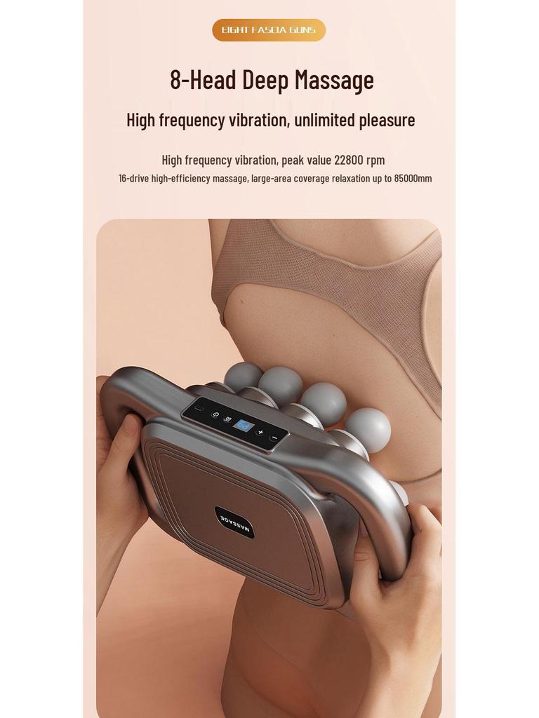 Grenzüberschreitende Mehrkopf-Faszienpistole: 16-24 Köpfe, Leistungsstarkes Tiefengewebsmassagegerät - Englische Version