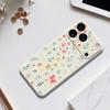 For iPhone 17 Pro Case Floral Bow Pattern Printing Straight Edge TPU Phone Back Cover
