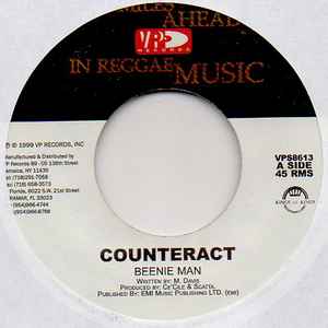 

7inch Record BEENIE MAN - Counteract VPS8613 VP Records 1999 US Reggae, Ska & Dub Used