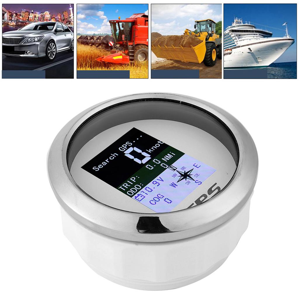 85mm GPS Digital Gauge Stainless Steel Waterproof Universal Dashboard Meter for Car Boat Marine Engineering Vehicle
